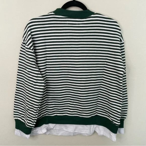 NWOT CALI BE Faux Layered Stripe Sweater, Size Small - Picture 2 of 6
